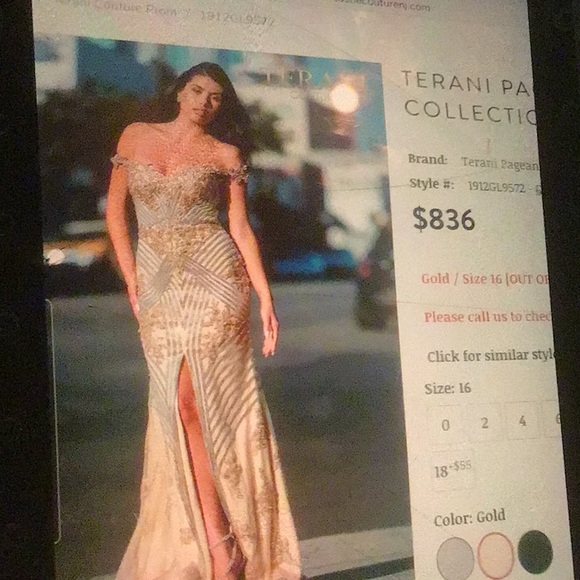 Terani Couture beaded beautiful, detailed dress for weddings, special occasions - Picture 5 of 13